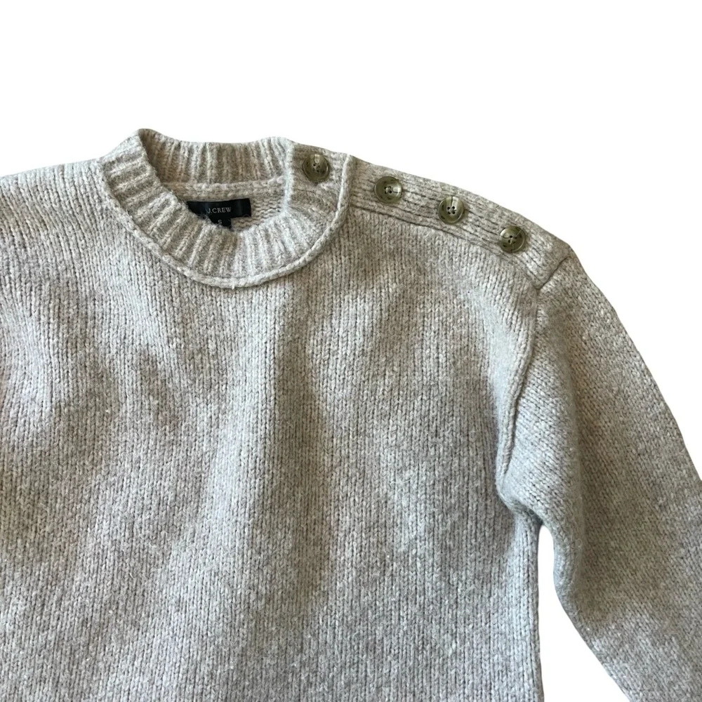 J. Crew Button Shoulder Crewneck Sweater